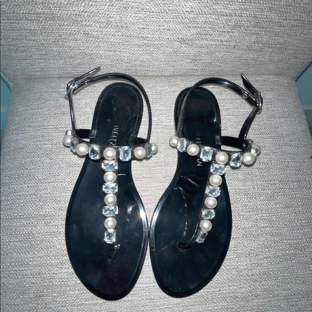 STUART WEITZMAN GOLDIE CRYSTAL JELLY SANDAL! SIZE 8!
